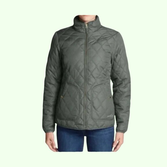 Eddie Bauer Women’s Olive Mod Quilt Jacket - SMALL - NWT - Picture 12 of 13